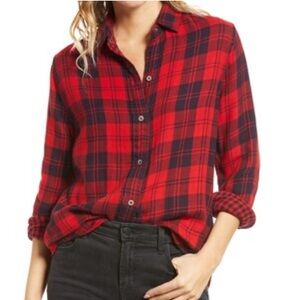 Faherty Brand Organic Cotton Reversible Belmar Shirt - Red / Black Plaid